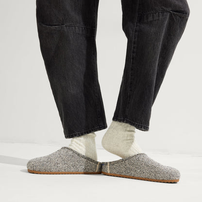 hover | Model wearing The Cozy Clog in Cookies and Cream Bouclé.